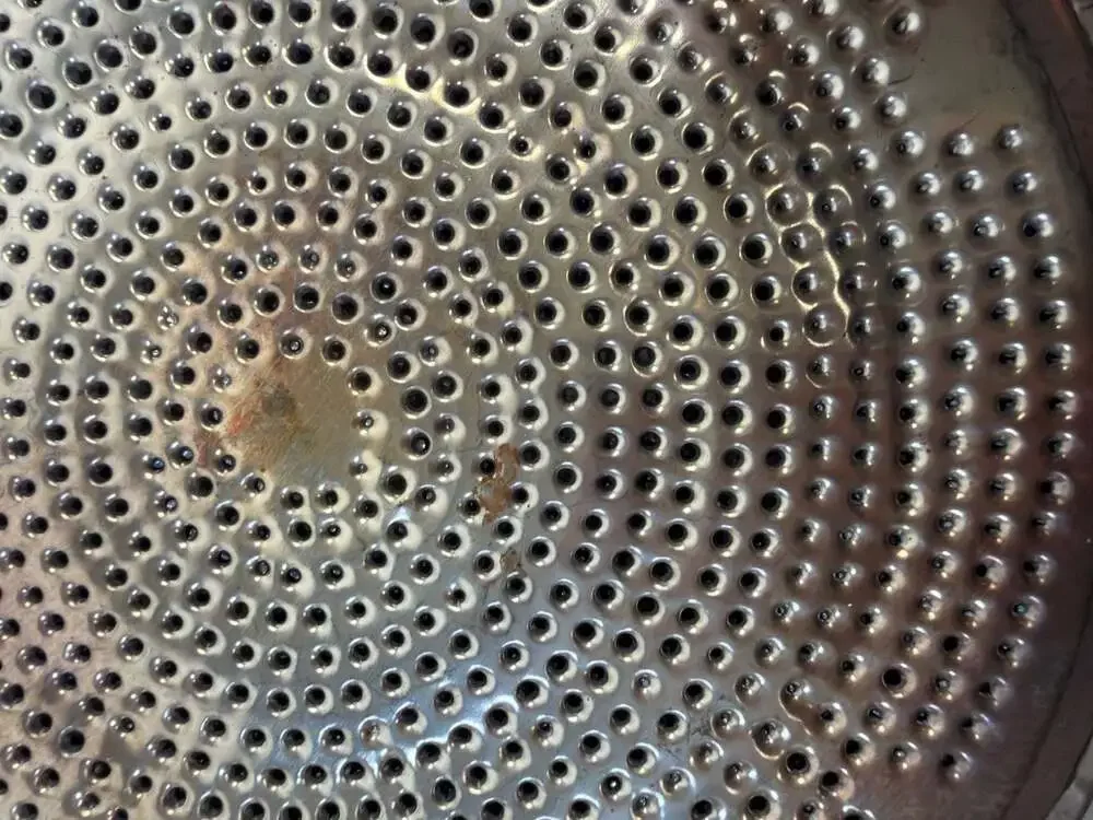 Vintage‎ 1950s Splatter Screen Flat Metal Strainer With Dark Wood Handle